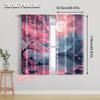 2pcs   Curtain Popular  print Cherry Blossom Moon Versatile 100% Polyester (without rod) Stuff Clearance Ldeal for Living Room