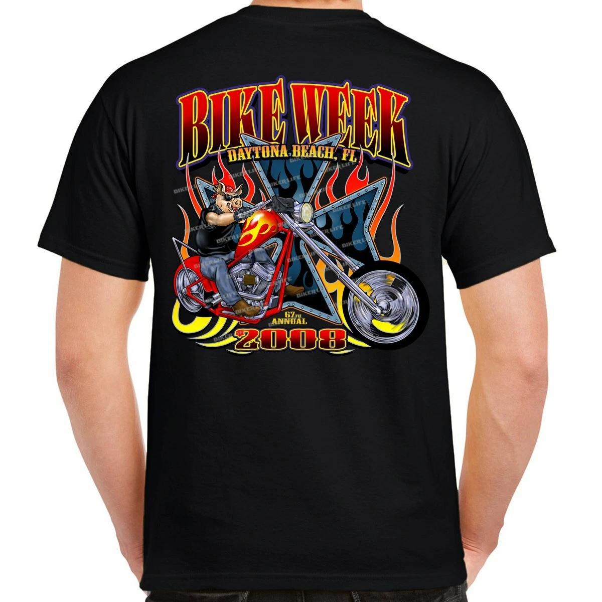 Vintage 2008 Bike Week Vintage Hog Rider Maltese Cross Motorcycle Biker T-Shirt XXL