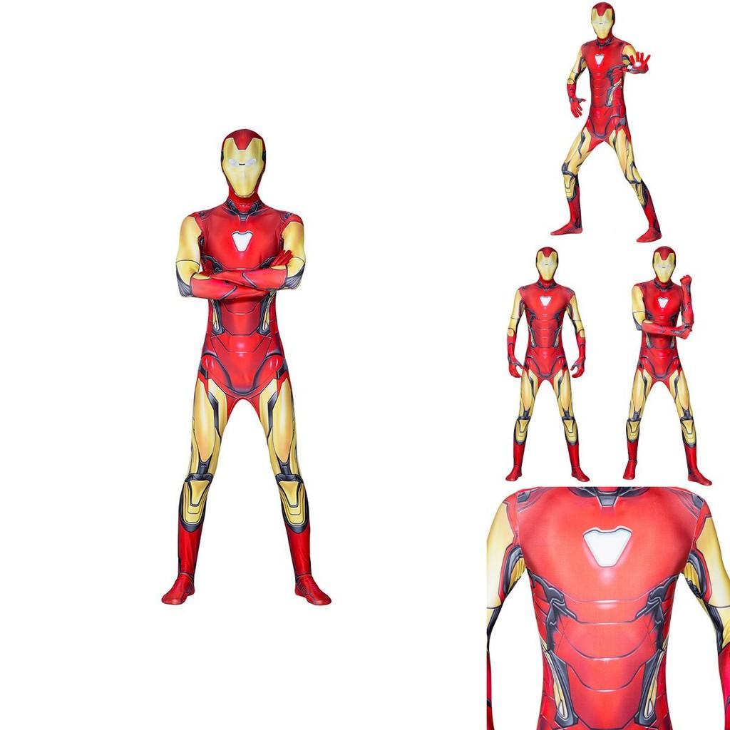 Authentic Avengers Endgame Iron Man Mark 85 Cosplay Costume Zentai Suit For Adults And Kids