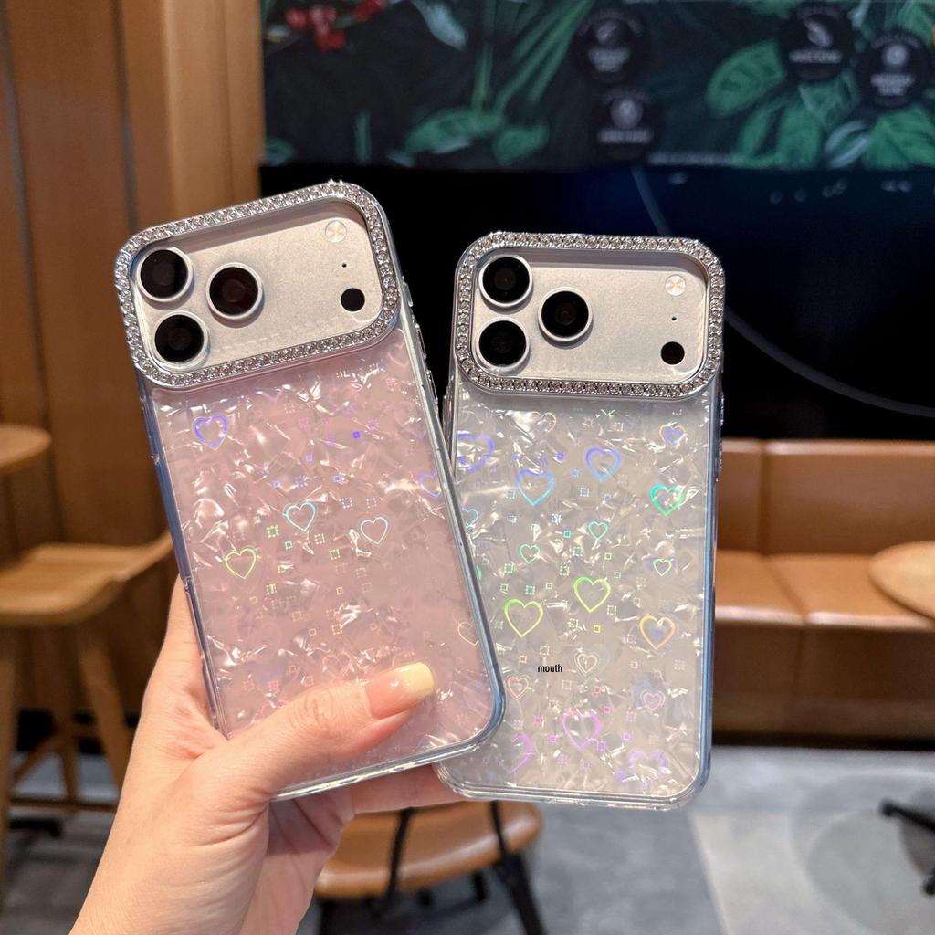 Heart-Shaped Diamond Material Phone Case for Oppo Reno 15 Pro/Find X9 Pro/A6 Pro