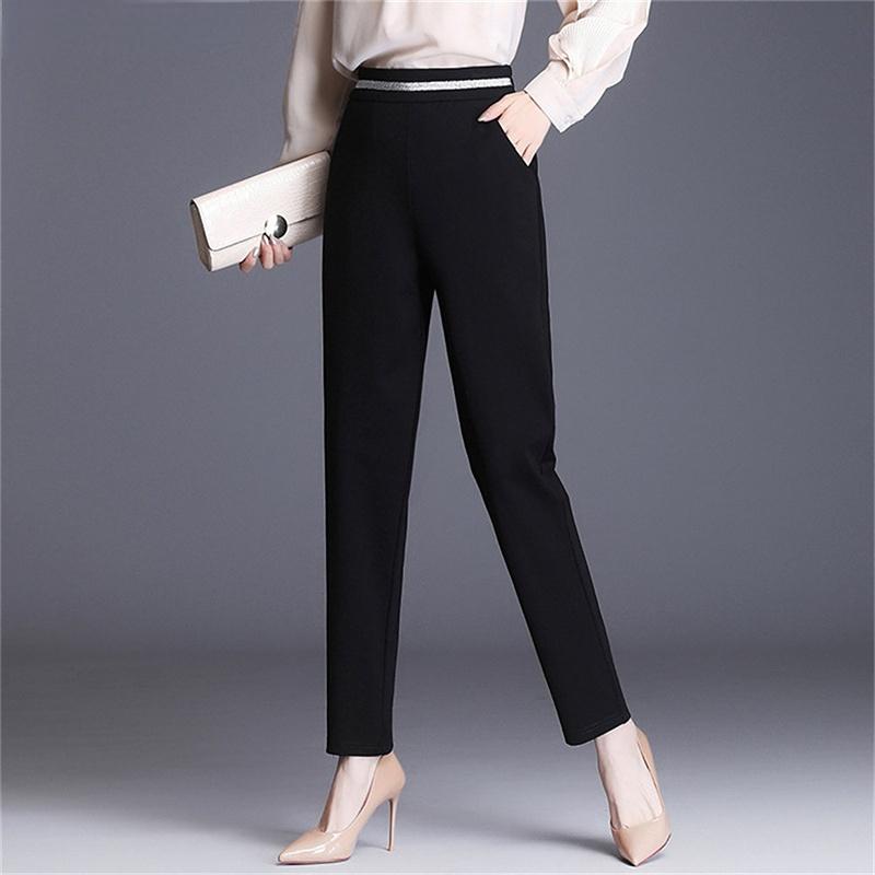 2022 Spring Autumn Korean Fashion Woman High Waist Elastic Pants Pencil Pants for WomenLoose Harajuku Solid Color Straight Pants