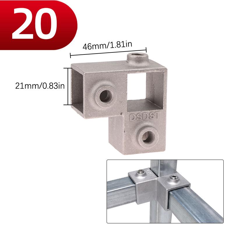 1 buc Piesă de Conectare Tub Pătrat Aliaj Aluminiu Cot Conector Triplu Tub Pătrat Îmbinare Fixă Raft Raft de Depozitare