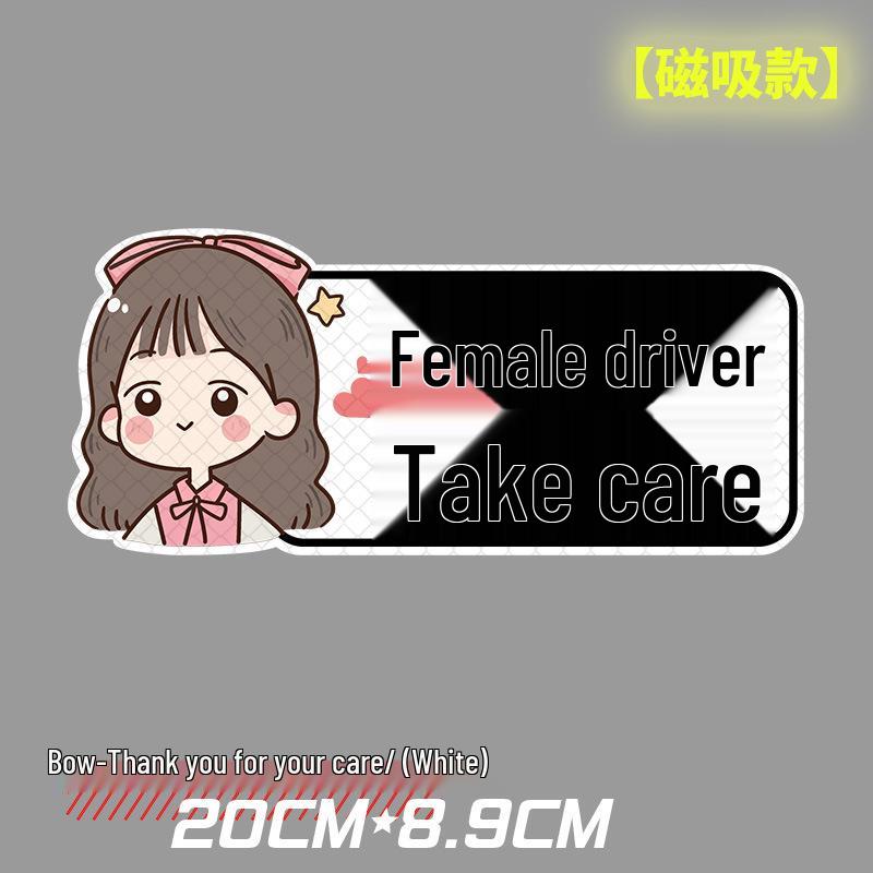 New Driver On Board Reflective Car Sticker - Female Driver Alert