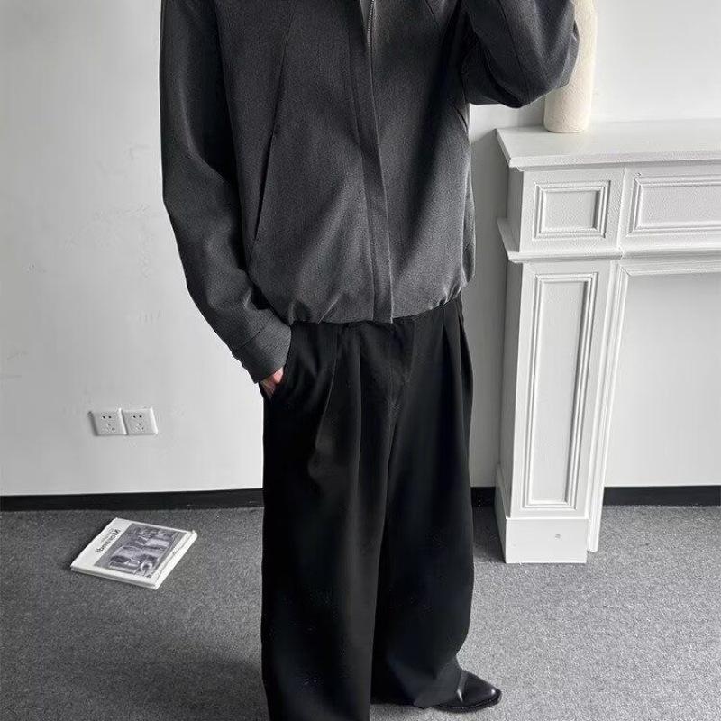 Herren Retro Japanische Yamamoto-Stil Jacke: Vintage, Used-Look, Lässiger Reversmantel für Frühling und Herbst.