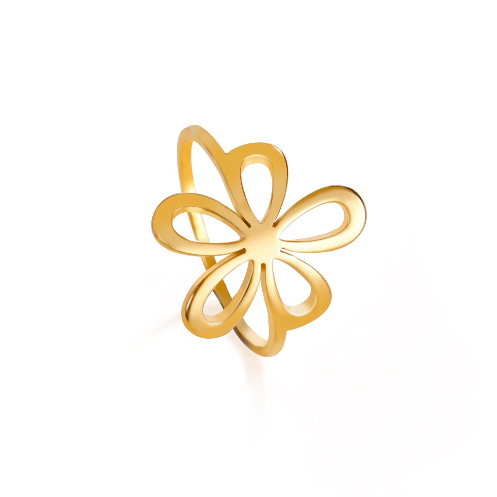 

Женские кольца из нержавеющей стали с ажурным цветочным узором 11