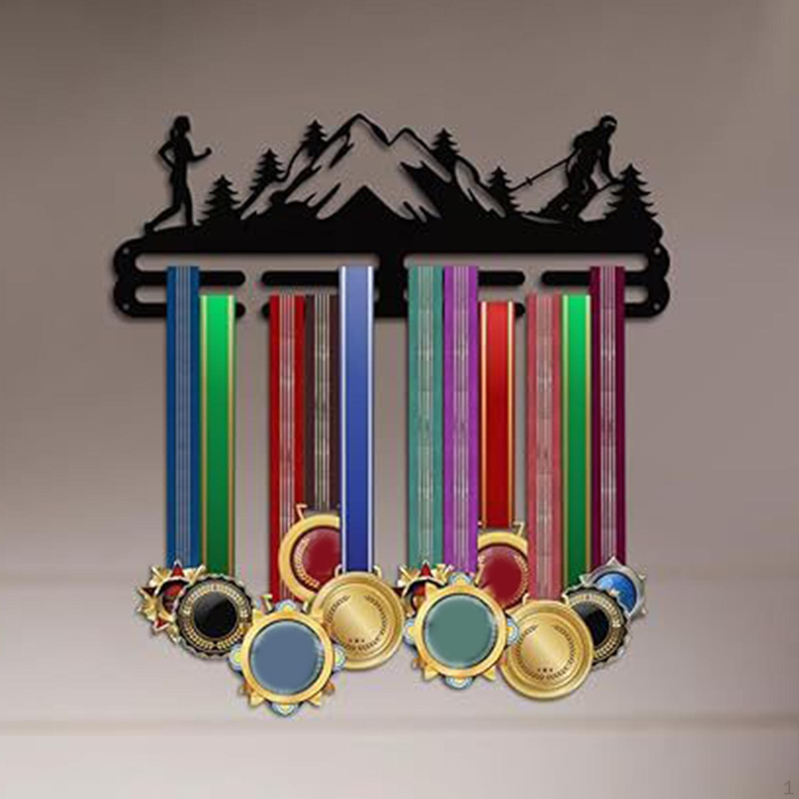 

Wall Mount Medal Holder Ornament Easy Installation Decorative Metal Display Rack Hanger for Ski