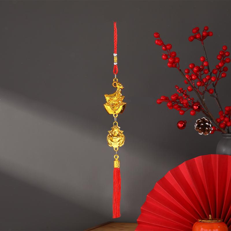 2027 Chinese New Year Goat Hanging Ornament Red Tassel Lucky Spring Festival Decor Gifts