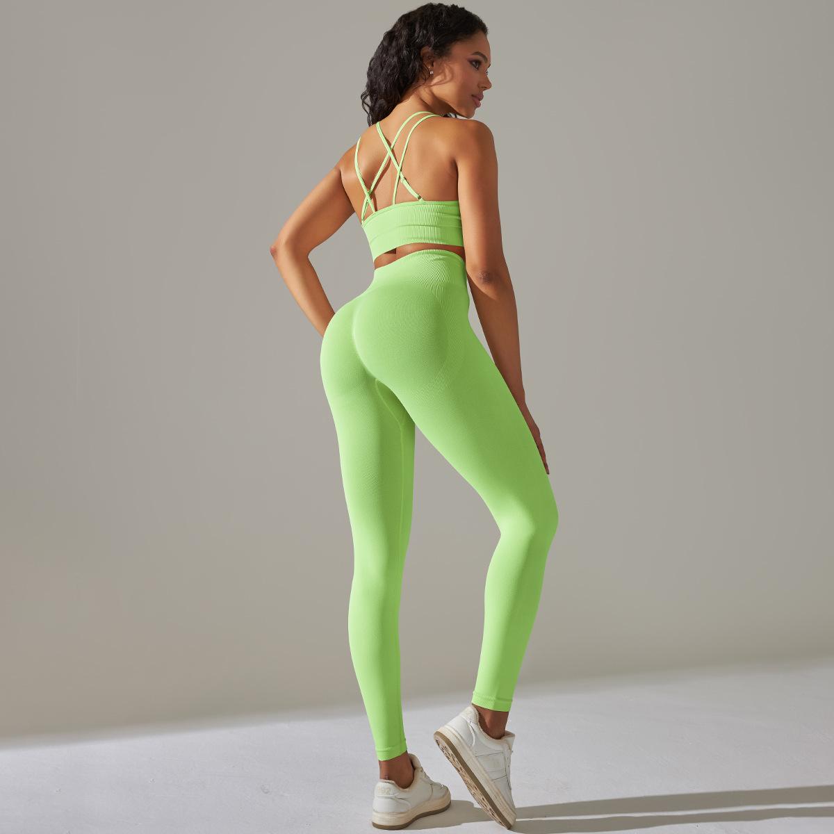 JYL Seamless Yoga Set Hip Lifting High Waist Tummy Control M каталина синий