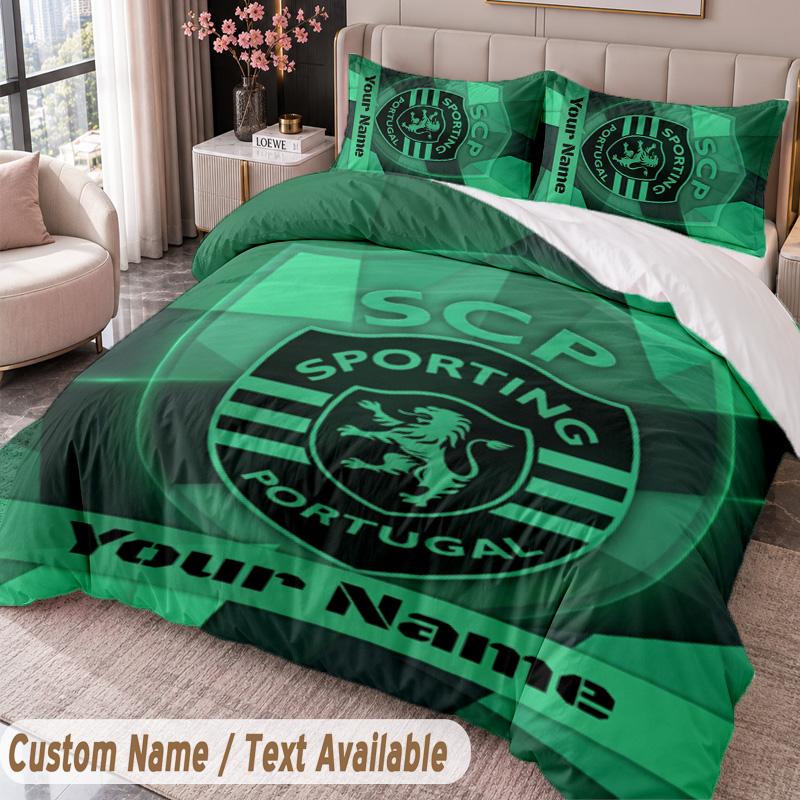 Sporting CP Printed Bedding Set Custom Name Text 1 Duvet Cover 2 Pillowcases For Bedroom