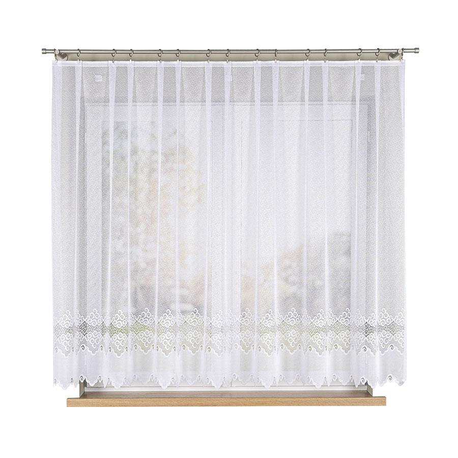 MODESTA - Ready-made Jacquard Curtain with a Straight Hem - 400x160 Cm - White