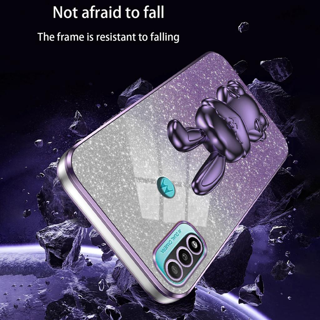 For Motorola Moto E20 PC+TPU Telefondeksel Støtte Støttefot Beskyttende Bakdeksel