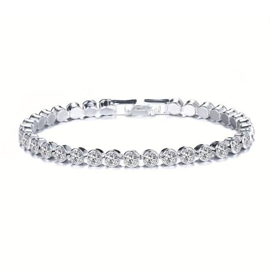 Women Bracelet Sparkling Cubic Zirconia Inlaid Bracelet with Claw-Setting Technology