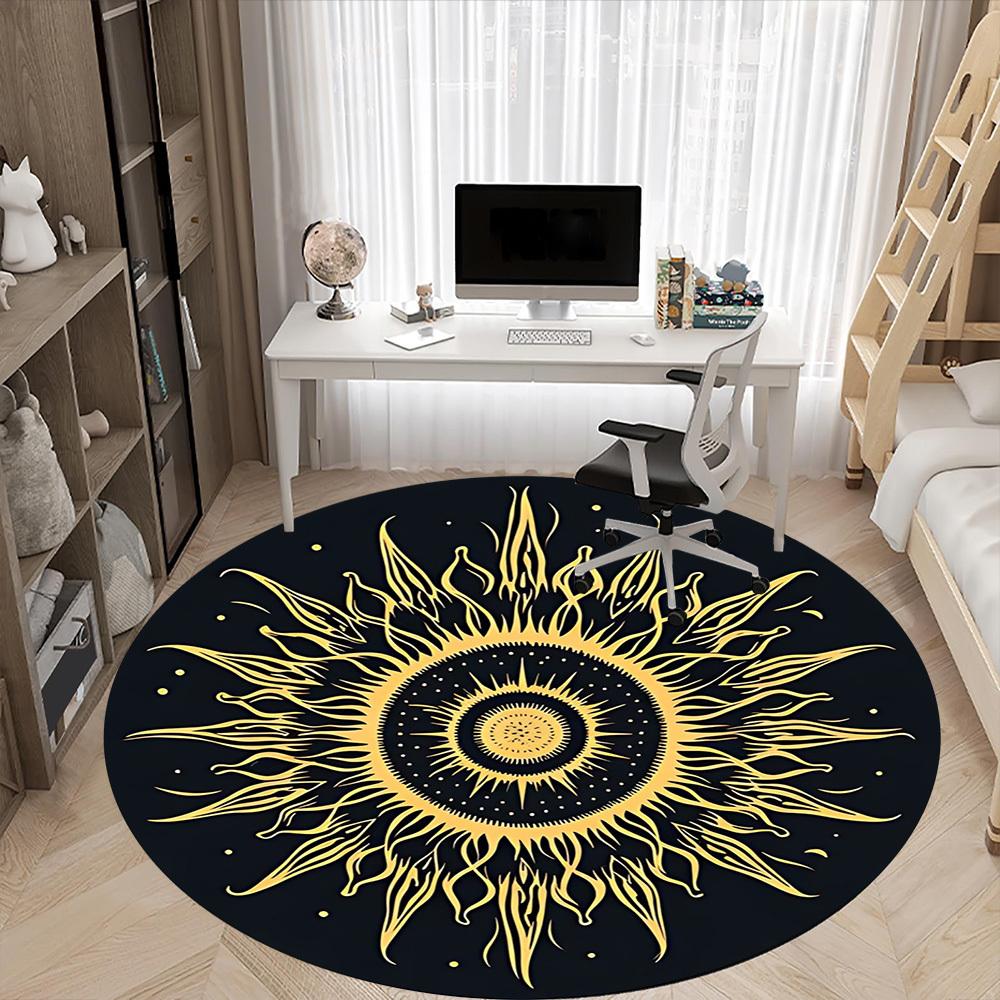 1PC Cosmic Mandala Pattern Chair Carpet for Office, Indoor Non-Slip Washable Carpet, Soft Comfortable Mat For Office Room yy250930280