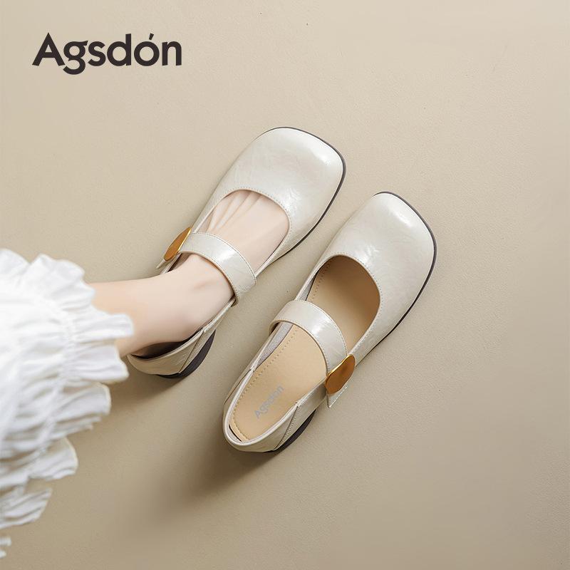 White Mary Jane Shoes New Autumn Thick Heel Light Mouth Single Shoes Commuter Small Leather Shoes