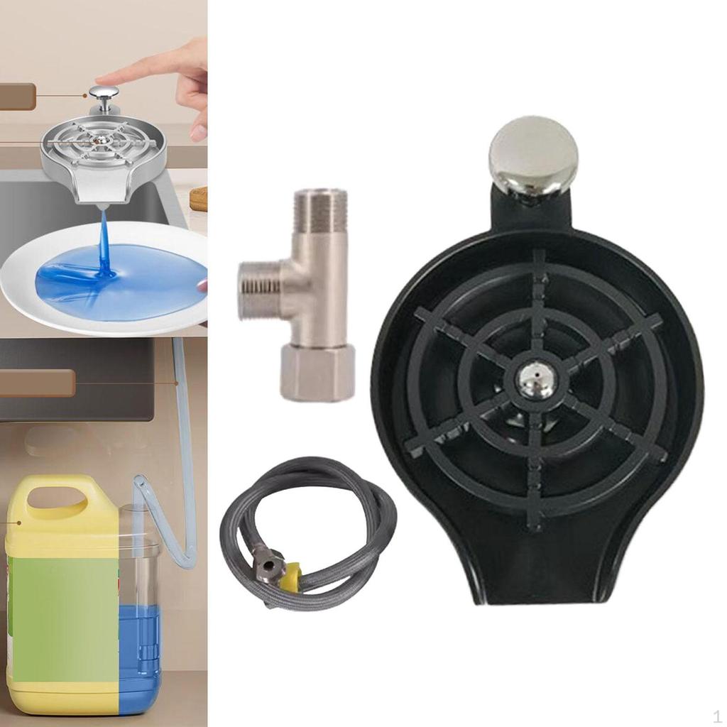 Glass Cup Rinser for Kitchen Sink Automatic Washer Hotel Bar Black