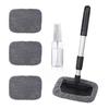 Car Window Car Wash Brush for Interior Soft Glass Car Wash Tool with Plastic Jar and 3 Replacement Cloths Mop, Windows, 180° Rotating, Telescoping,