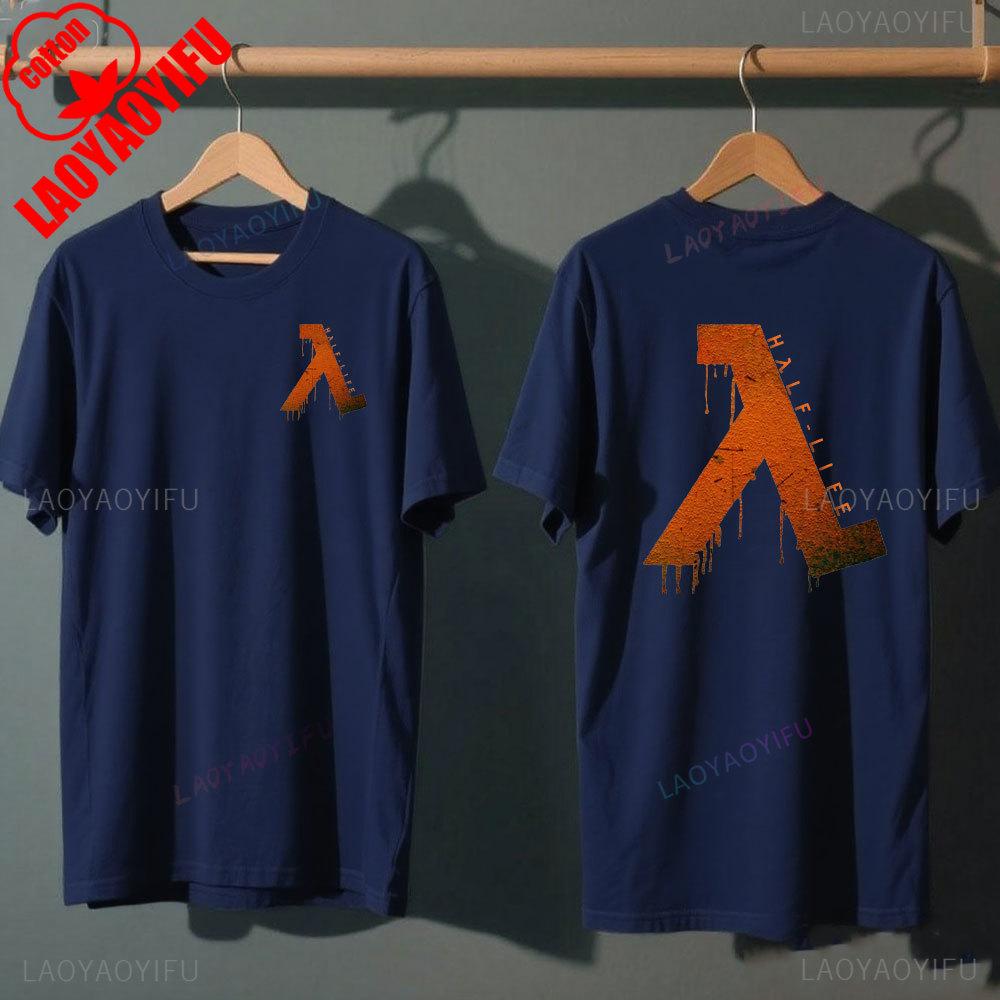 Half Life Classics Logo Lambda in Tops & Tees Cotton T-shirt Vintage Unisex Clothing Graphic T Shirts Streetwear Shirts
