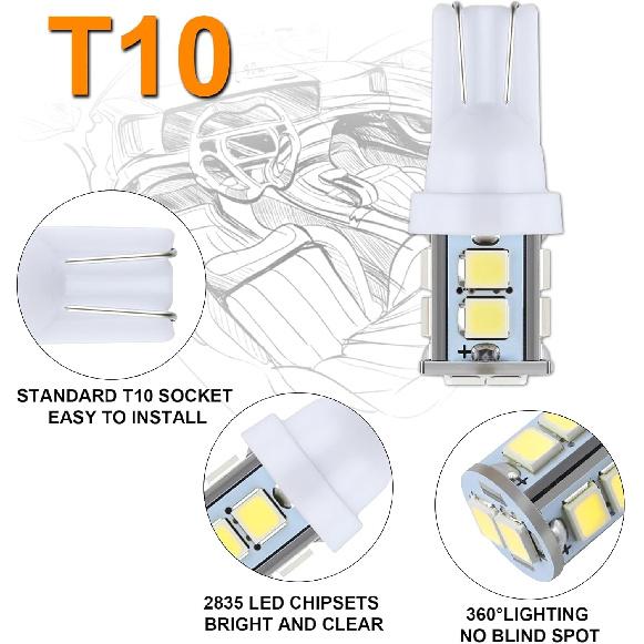 24 Pieces Dome Light LED Car Interior Bulb Kit Set 194 T10 DE3175 578 31Mm 42Mm Bulbs Interior Replacement Lights For Car Map License Plate Door Side