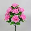 12Heads Silk Rose Artificial Flowers Fake Bouquet Wedding Party Home Grave Decor