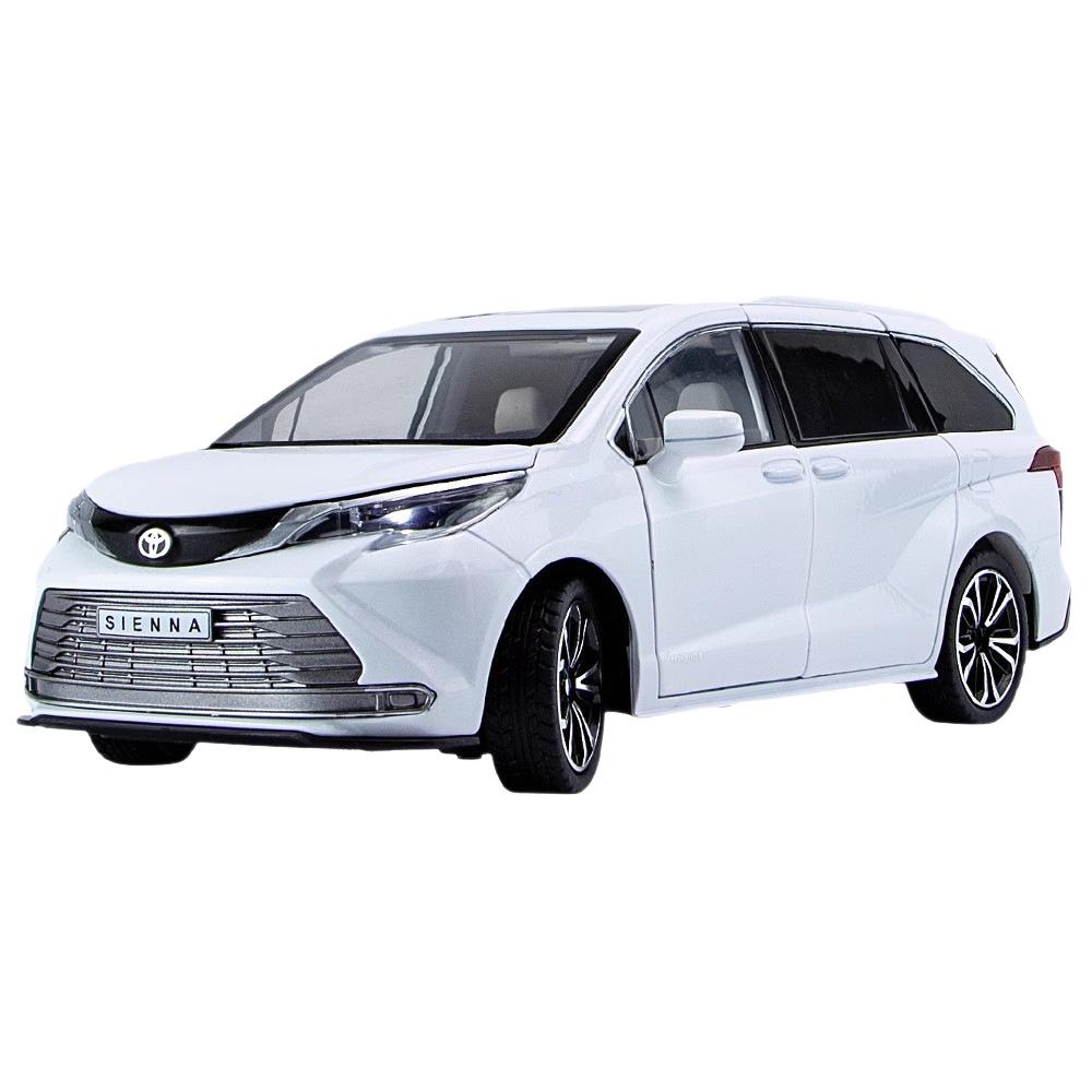 

НОВЫЙ 1/24 Toyota Sienna MPV Модель автомобиля из сплава Со звуком и светом Оттяжный механизм Детская игрушка Коллекционные предметы Подарок на день рождения белый