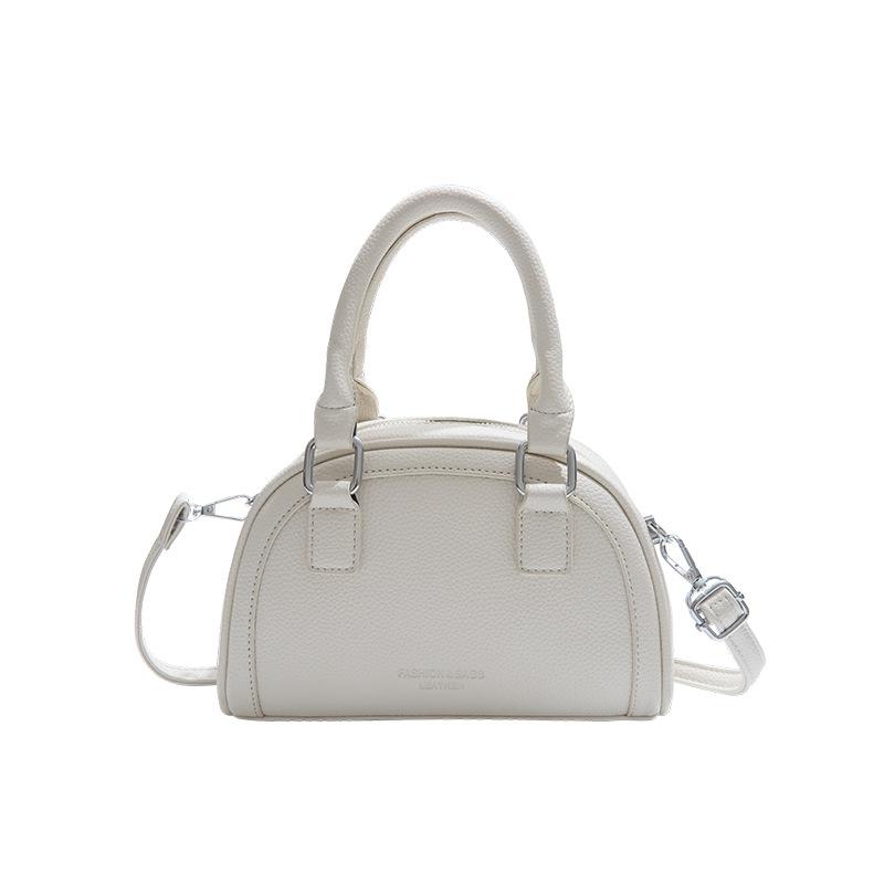 High-end Fashion Lychee Pattern Portable Bowling Bag Women 2025 New Retro Versatile Commuter Shoulder Messenger Bag