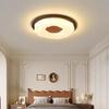 Mid-Century Cream Ceiling Light - Eye-Caring Walnut Finish for Kids' Room