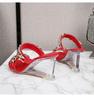 1098 Series Cm Heel Cm Platform Wedge Heel Slippers Shallow Women's Chain Simple Transparent Crystal Shoes LFD