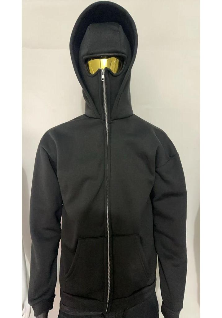 2025 Unisex Autumn Solid Color Double Hood Sweatshirt Set - European & American Style, Personalized Unique Design