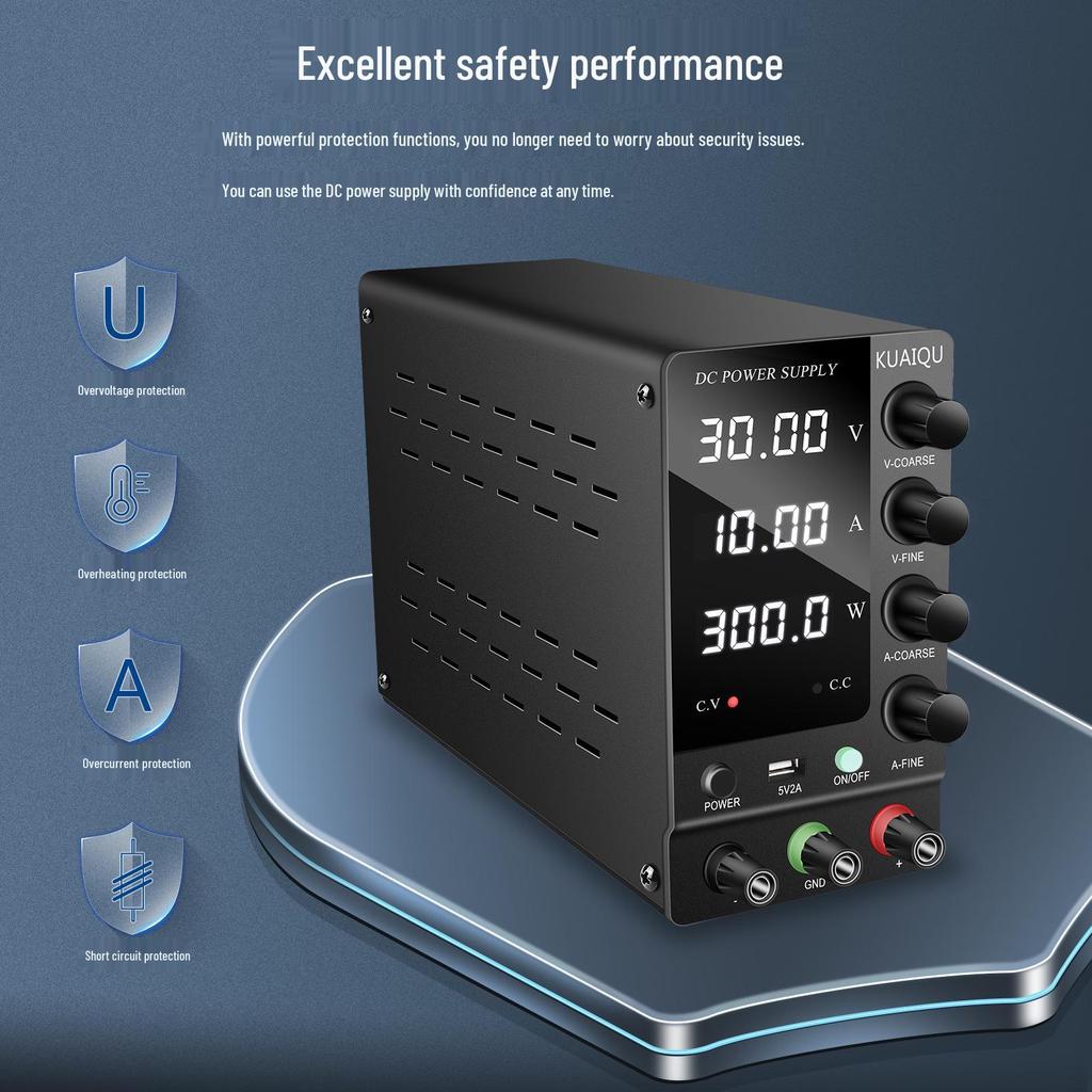 Precision Adjustable DC Power Supply SPS-C3010, 30V 10A, 24V Compatible
