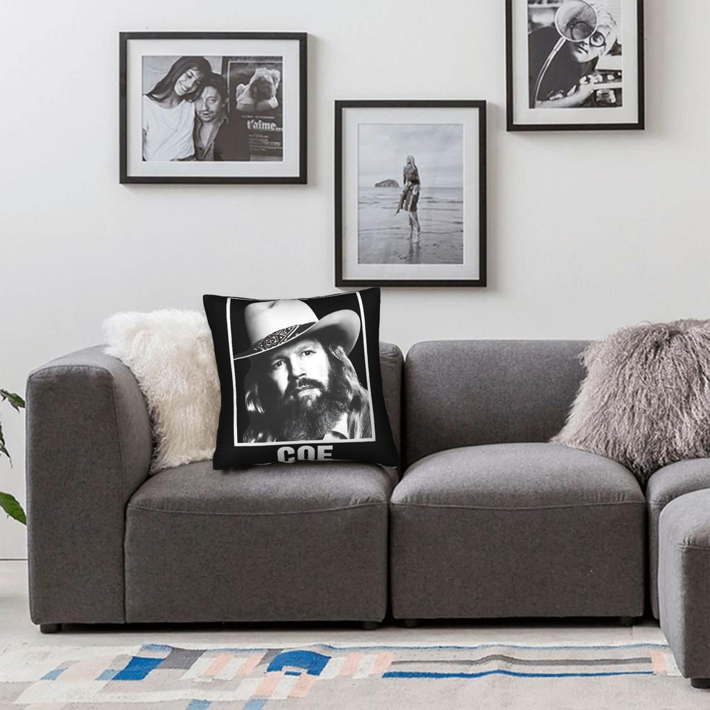 In Memory Of David Allan Coe 1939- Pillowcases Retro Portrait Tribute Pillow Case For Living Room Bed Chair Pillow Cover