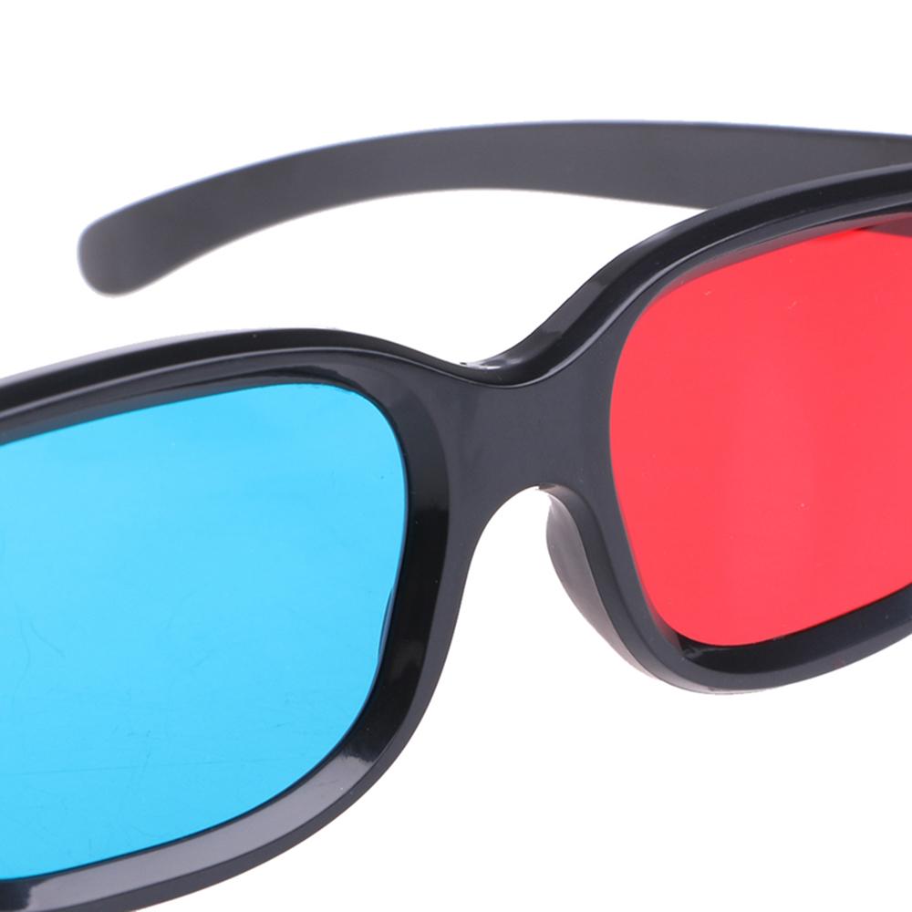 Universelle 3D-Brille Schwarzer Rahmen Rot Blau Brille Cyan Anaglyph 0,2 mm ABS Brille für Film Spiel DVD