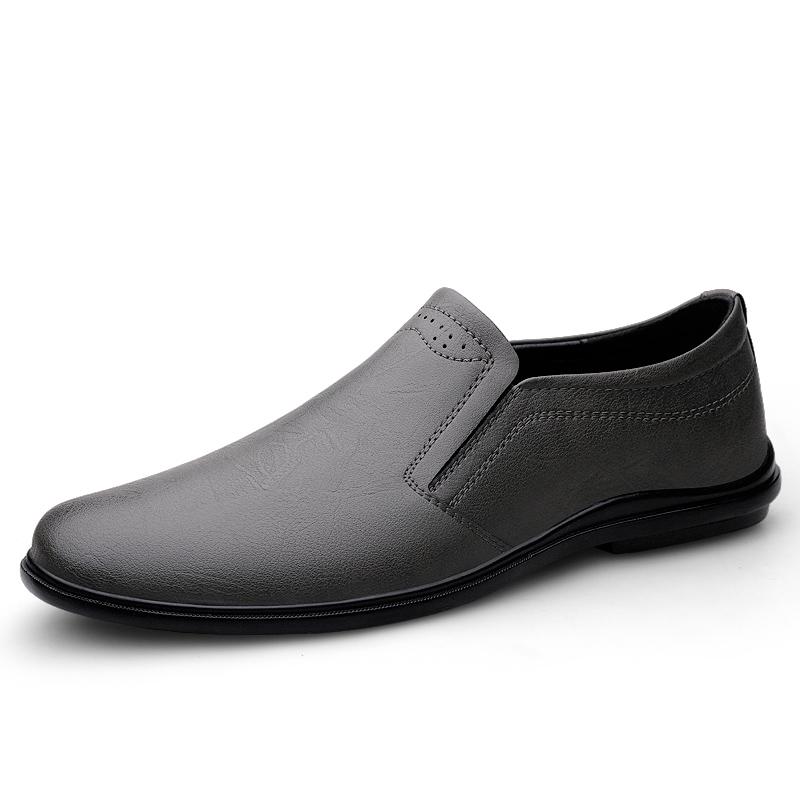 Genuine Leather Mens Shoes Casual Luxury Brand Soft Men Loafers Moccasins Breathable Slip on Male Boat Shoes Plus Size 35-46