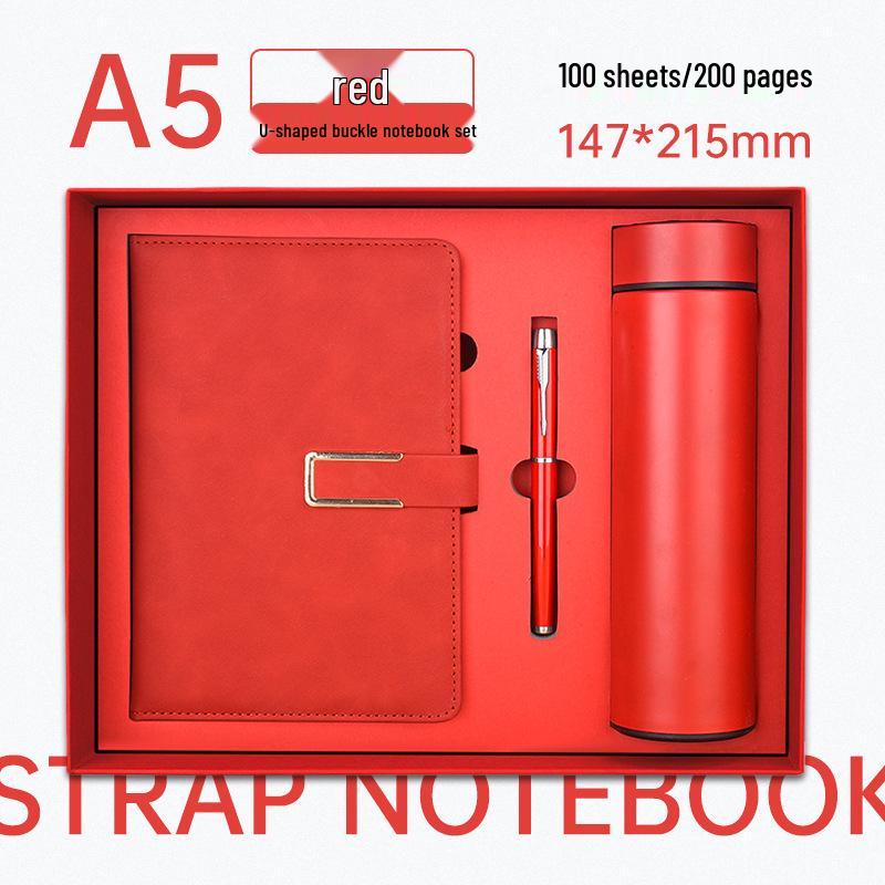 Elegant A5 U-Shaped Buckle Notebook Gift Set - Customizable for Business Meetings