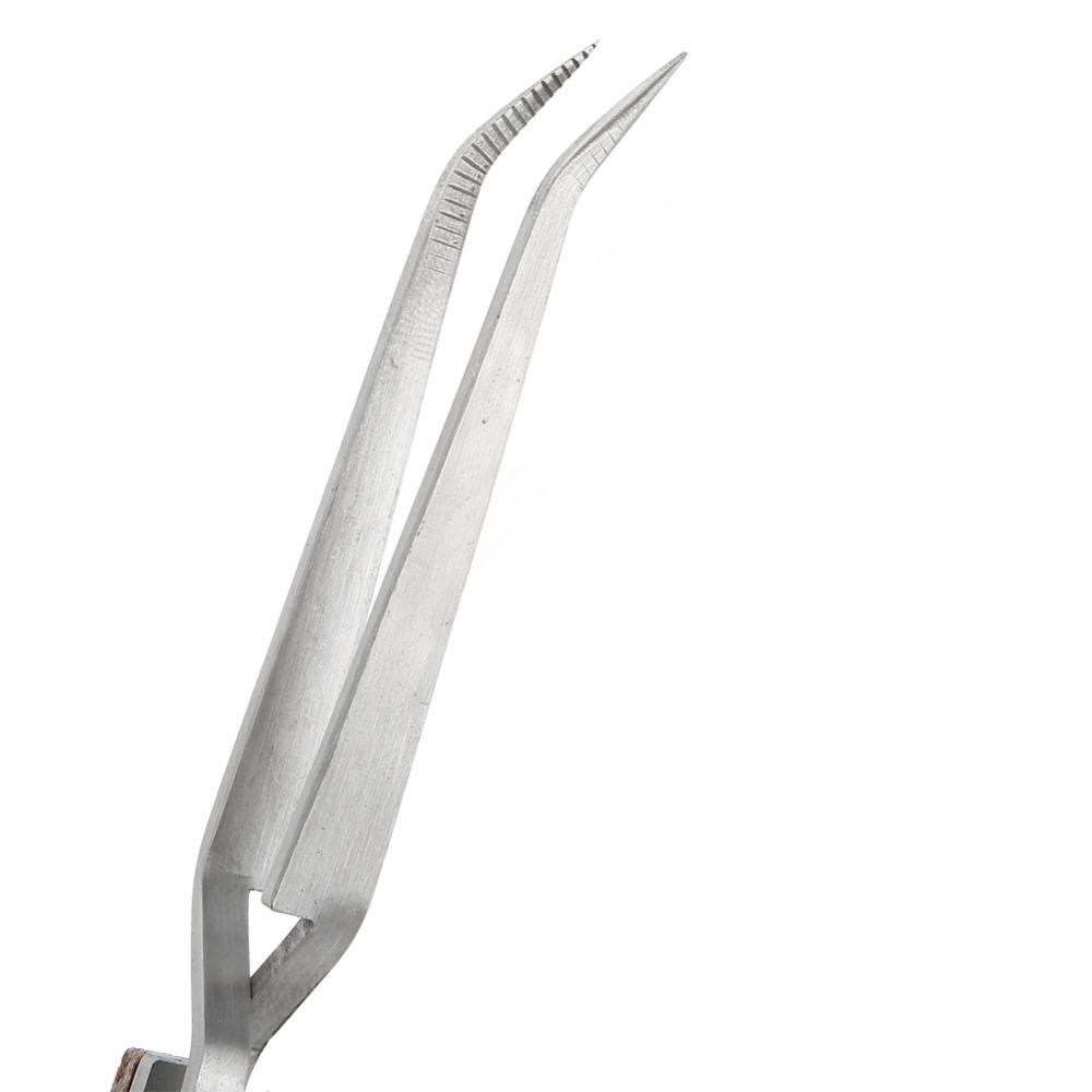 Precision Curved Tip Locking Tweezers Stainless Steel Selflock Cross Tweezer Jewelry Tweezers Craft Projects