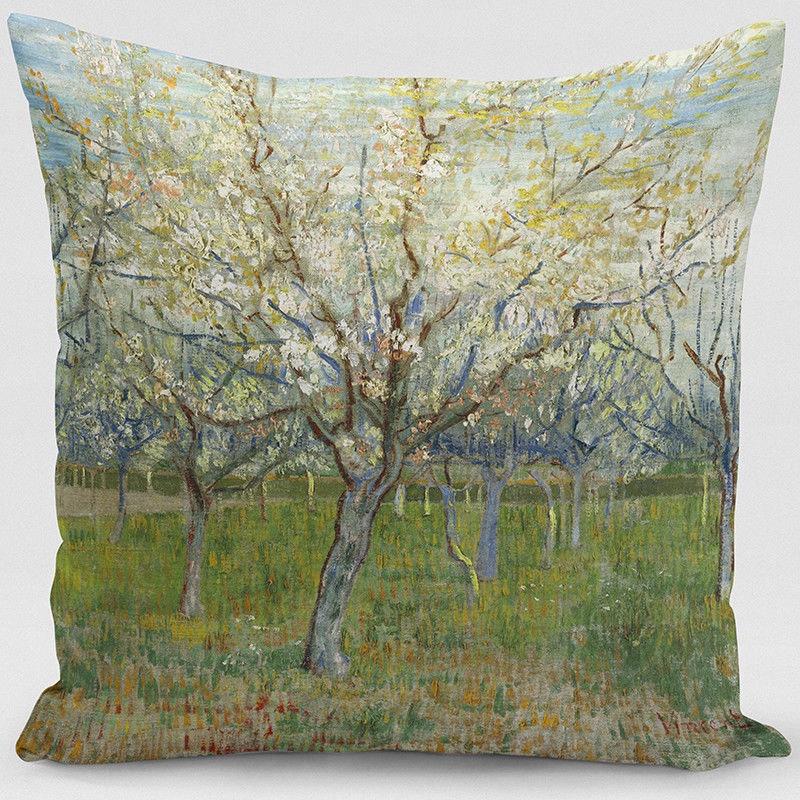 Luxurious Vincent Van Gogh Oil Painting Cotton Linen Pillow Case Sofa Cushion Cover