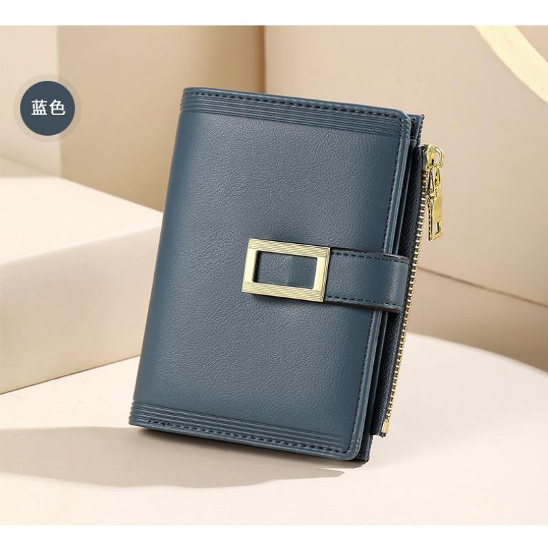 

Нишевый дизайн новый Мисс. Ся маленький свежий изысканный складной кошелек для мелочи сумка для студенческого билета короткий кошелек женский темно-синий