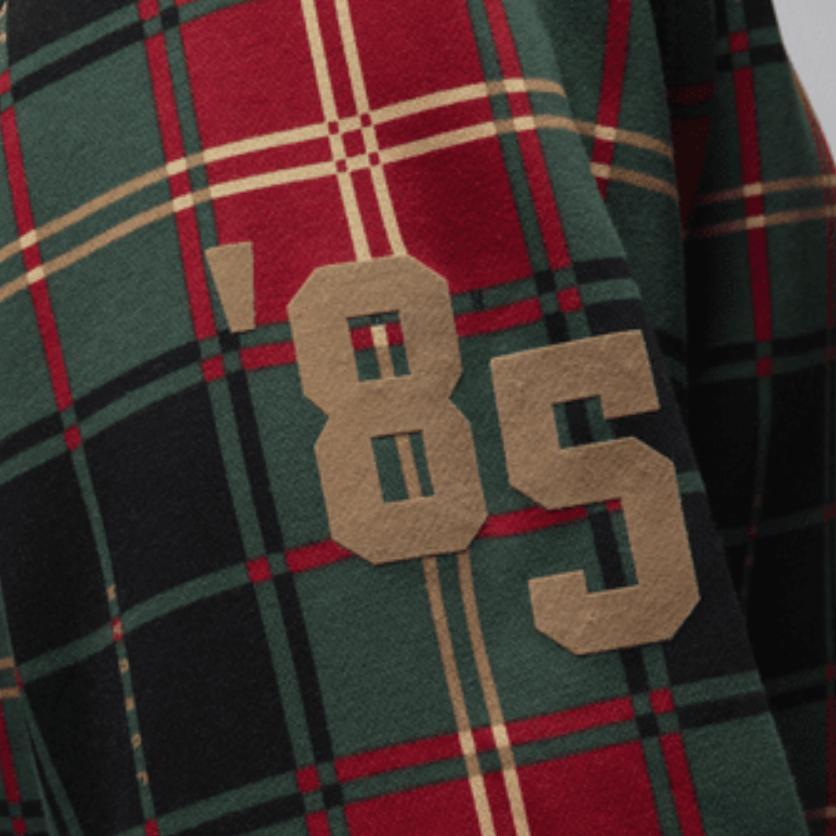 Jordan Sudadera con capucha a cuadros de manga larga holgada para hombre Tops DV1578-687