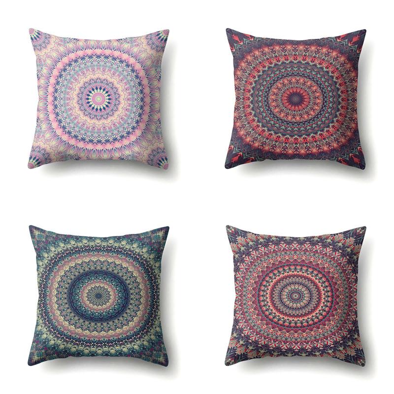 Nordic Bohemian Ethnic Style Polyester Pillow Case Car Decoration Home Printed Bedside Pillow Case