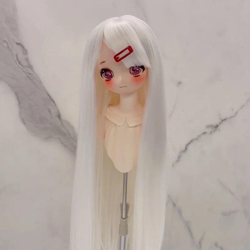Neue Perücke für 13 & 14 & 16 BJD Puppen mit Pony Lange Gerade Perücke Mädchen DIY Make-up Zubehör