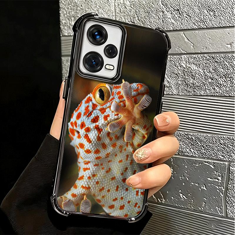 Lizards Geckos Cute Pet Plating Phone Case For Xiaomi Redmi Note 14 15 Pro Plus 13 12 11 11S 11T 10 9S 9 5G Anti-Fall Airabag Co