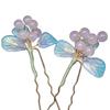 Ancient Hairpin with Red Wild Berries Glass Embellishment - Versatile U-Shaped Hanfu Headwear