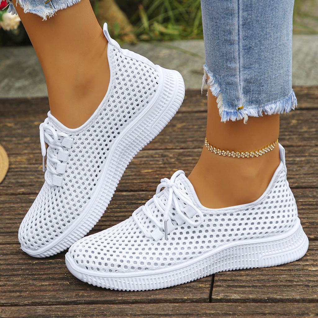 Women's Mesh Lace Up Lightweight Running Shoes Stylish Casual Soft Soled And Outdoor Sports Shoes Women's Sneaker Boots