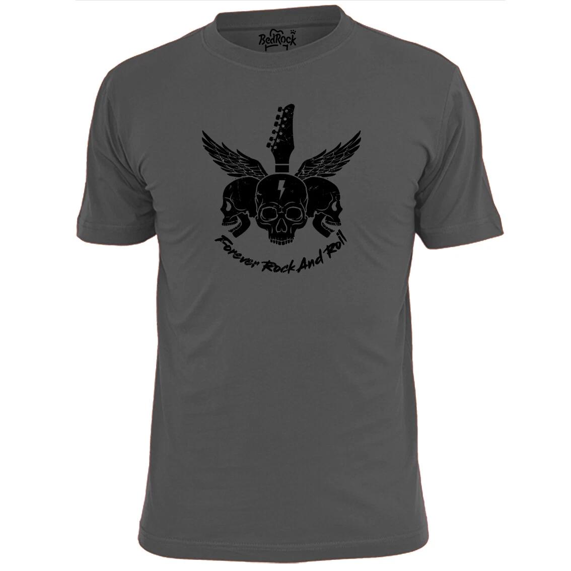 Mens Forever Rock n Roll Skulls T shirt Heavy Metal 2XL