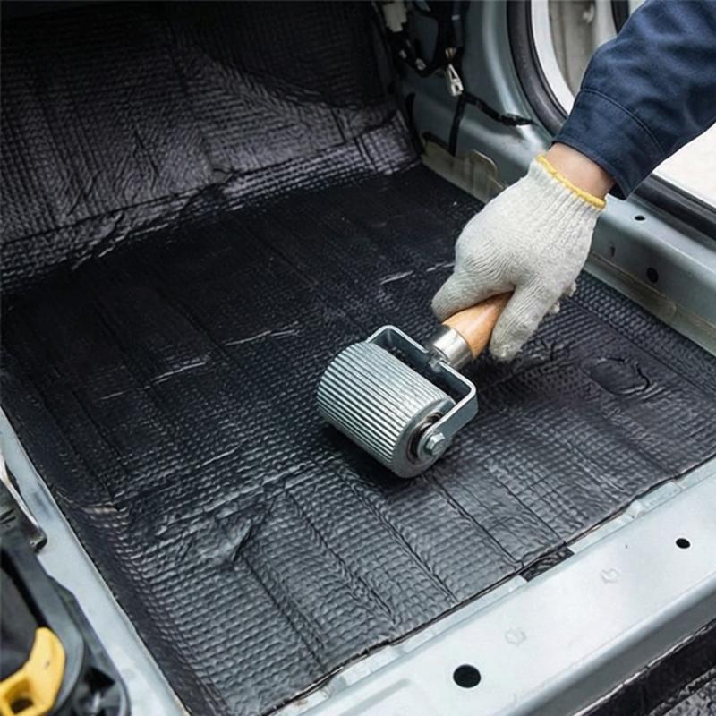 Heavy Duty Car Muffler Roller Installation Tool With Wooden Handle And Alloy Steel Construction For Professional Mechanics
