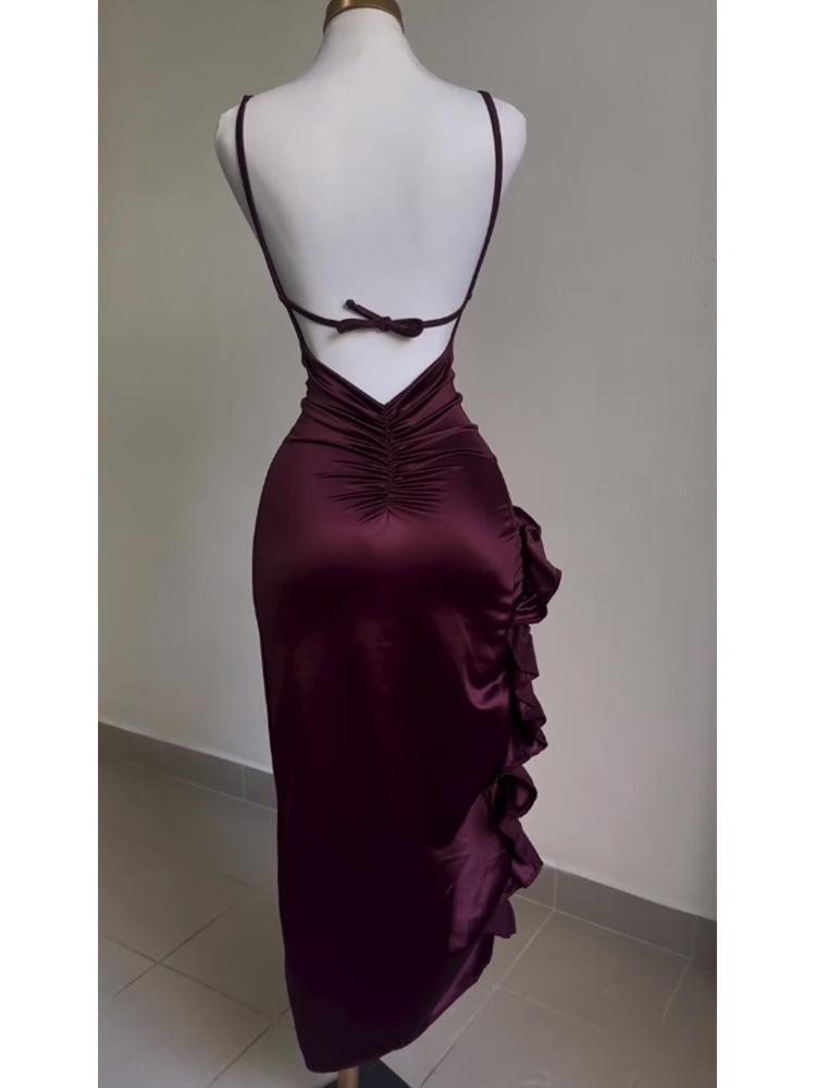 Sommerkleid High-End Sexy Rückenfrei Träger Hot Girl Kleid