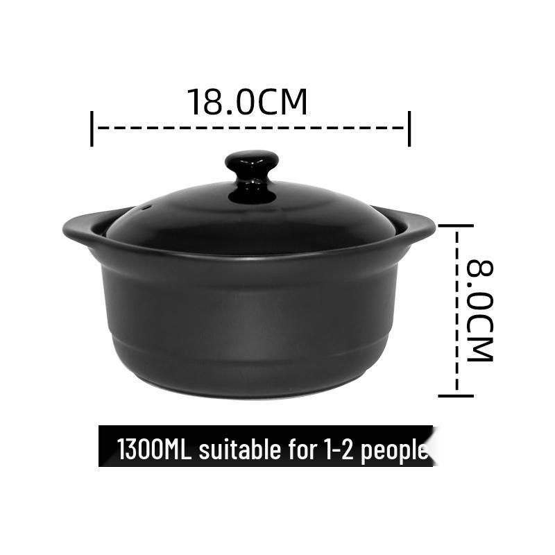

Large Capacity Black Sand Pot for Home Use - Heat Resistant, No Cracking, Anti-Stick, Wide Mouth Design for Soups and Stews