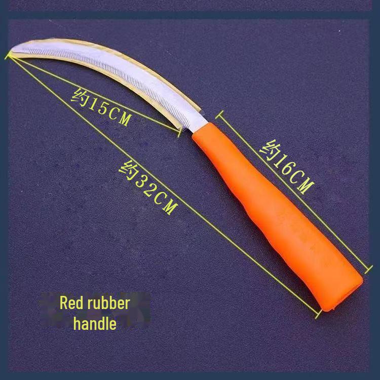 Stainless Steel Serrated Sickle - Fine Teeth Weeding & Mowing Knife