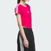 New Adidas T Shirts Women's Eye Catching Pink/White KC0183