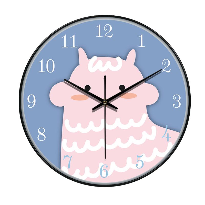 Cartoon Quartz Wall Clock Cute Animals Hanging Wall Clock Living Room Children's Room Kindergarten Decoration Loudspeaker Mute