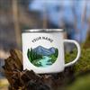 Tazze Smaltate Personalizzate per Camper Nome Personalizzato Campeggio Tazza Smaltata Avventura Festa del Falò Tazza da Birra Caffè Tazze con Manico Regali per Camperisti